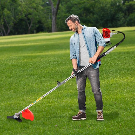 4-in-1 Multitool Freischneider Benzin Motorsense 52 cc Trageschlaufe und inklusive Verlängerung Kombigerät Heckenschere