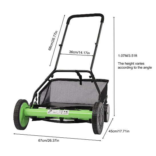 Manueller Rasenmäher Cylinder Lawnmower Spindelmäher Handrasenmäher Verstellbarer Hand Push Rasen