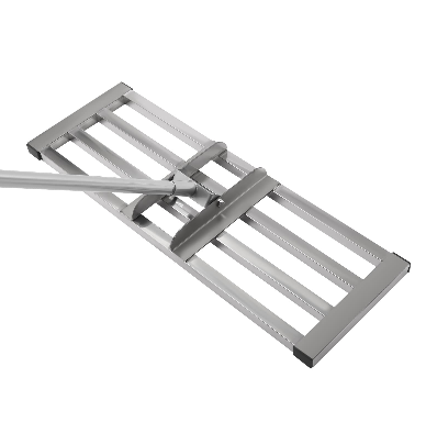 Rasenrakel Lawn 30 x 10 Zoll Rostfreier Stahl Rasenrichtgerät mit Länge einstellbar Griff, Silber Bodennichtwerkzeug Gartengras Werkzeug