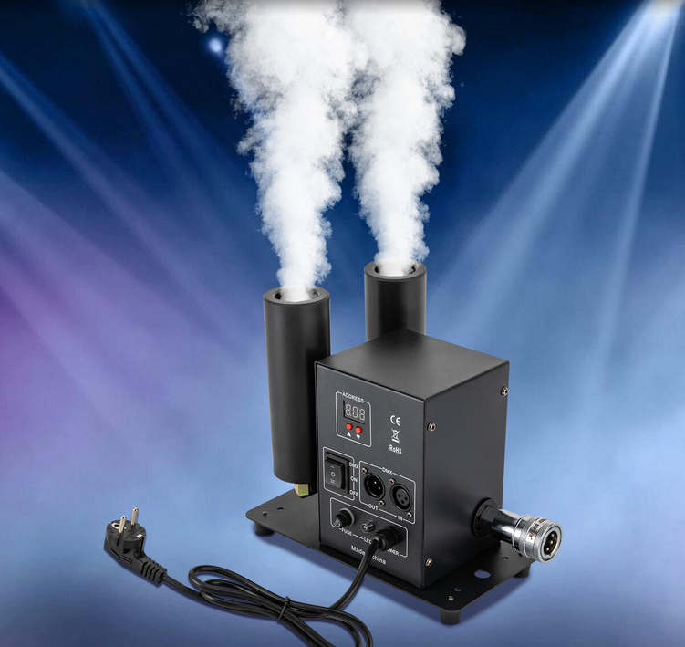 Jet Nebelmaschine Doppelrohr CO2 Cryo Fog Machine CO2 Kanone + 5m Schlauch CO2 Jet Maschine mit Lichteffekt