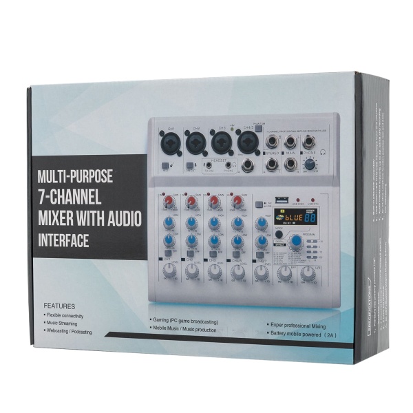 7-Kanal-Stereo-Live-Mixer, 7-Kanal-Audio-Mixer, Musik-Mixer, 88 Arten von digitalen Effekten DPS für Studio-Mixer