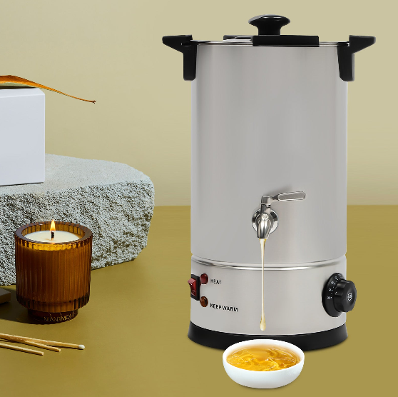 Wachsschmelzgerät , 10.5 Qts großer elektrischer Wachsschmelztopf mit einfachem Ausgießer und Temperaturkontrolle