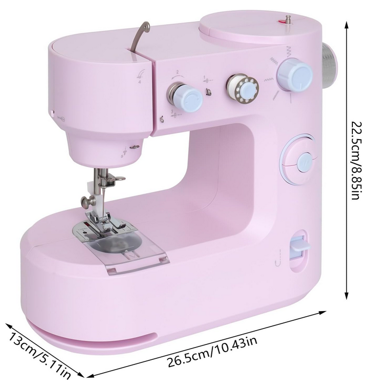 100-240V Nutzstich-Nähmaschine mit LED 50/60Hz Elektrische 2 Modi Freiarm Doppelgewinde für Anfänger (Rosa)