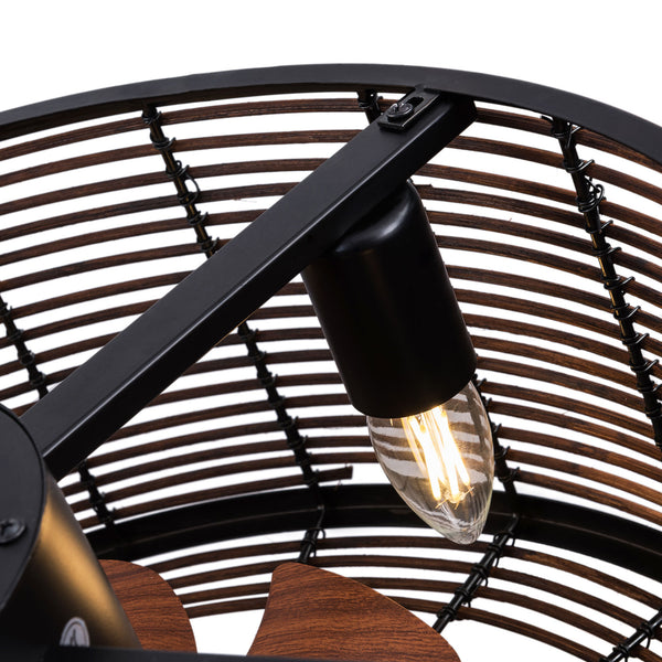 Deckenventilator Mit Beleuchtung E27 Leuchtmittel Retro-Ventilator Mit Fernbedienung